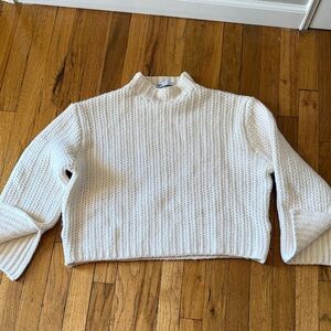 Zara Cream Ribbed Turtleneck Sweater
